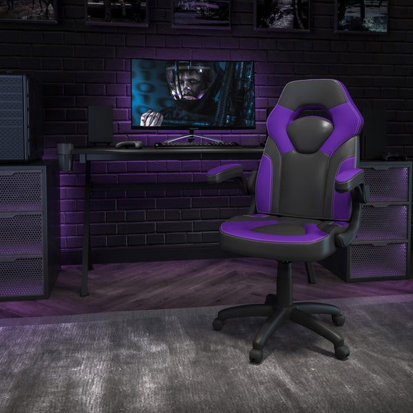 English Elm X10 Gaming Chair - Ergonomic Racing-Style Office Chair with Adjustable Features for Ultimate Comfort Purple CH-00095-PR-GG