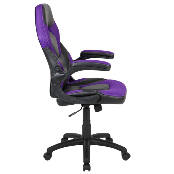 English Elm X10 Gaming Chair - Ergonomic Racing-Style Office Chair with Adjustable Features for Ultimate Comfort Purple CH-00095-PR-GG