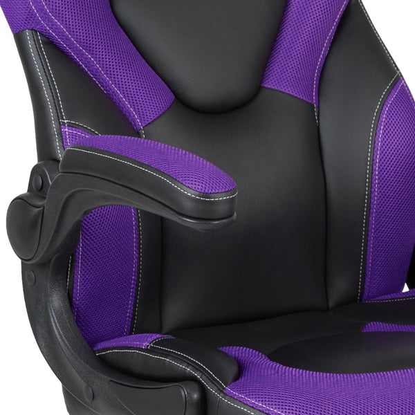 English Elm X10 Gaming Chair - Ergonomic Racing-Style Office Chair with Adjustable Features for Ultimate Comfort Purple CH-00095-PR-GG