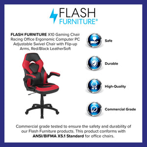 English Elm X10 Gaming Chair - Ergonomic Racing-Style Office Chair with Adjustable Features for Ultimate Comfort Red CH-00095-RED-GG