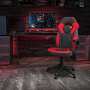 English Elm X10 Gaming Chair - Ergonomic Racing-Style Office Chair with Adjustable Features for Ultimate Comfort Red CH-00095-RED-GG