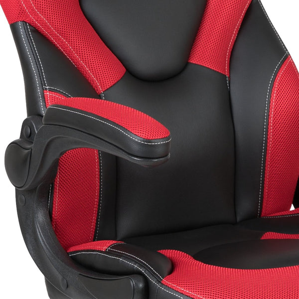 English Elm X10 Gaming Chair - Ergonomic Racing-Style Office Chair with Adjustable Features for Ultimate Comfort Red CH-00095-RED-GG