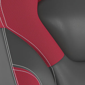 English Elm X10 Gaming Chair Ergonomic Racing Office Chair with Flip-Up Arms, Transparent Roller Wheels & Adjustable Height Red CH-00095-RED-RLB-GG