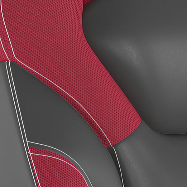 English Elm X10 Gaming Chair Ergonomic Racing Office Chair with Flip-Up Arms, Transparent Roller Wheels & Adjustable Height Red CH-00095-RED-RLB-GG