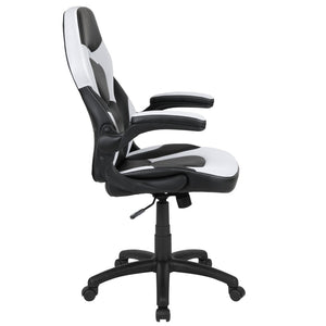 English Elm X10 Gaming Chair - Ergonomic Racing-Style Office Chair with Adjustable Features for Ultimate Comfort White CH-00095-WH-GG