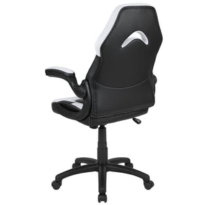 English Elm X10 Gaming Chair - Ergonomic Racing-Style Office Chair with Adjustable Features for Ultimate Comfort White CH-00095-WH-GG