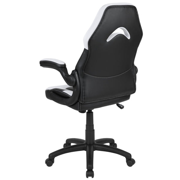 English Elm X10 Gaming Chair - Ergonomic Racing-Style Office Chair with Adjustable Features for Ultimate Comfort White CH-00095-WH-GG