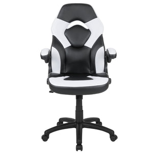 English Elm X10 Gaming Chair - Ergonomic Racing-Style Office Chair with Adjustable Features for Ultimate Comfort White CH-00095-WH-GG