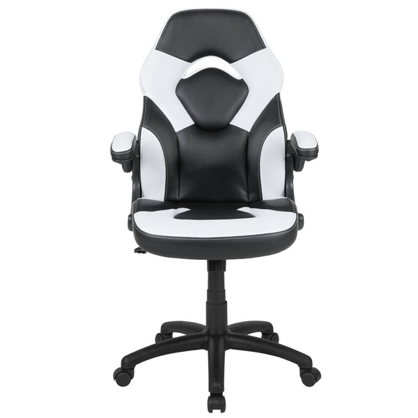 English Elm X10 Gaming Chair - Ergonomic Racing-Style Office Chair with Adjustable Features for Ultimate Comfort White CH-00095-WH-GG