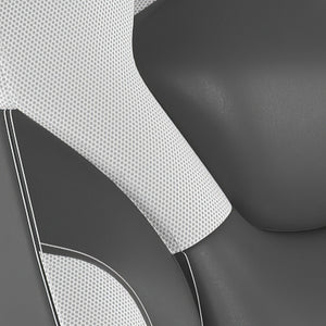 English Elm X10 Gaming Chair Ergonomic Racing Office Chair with Flip-Up Arms, Transparent Roller Wheels & Adjustable Height White CH-00095-WH-RLB-GG