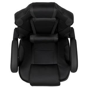 English Elm X40 Gaming Chair - Ergonomic Comfort with Reclining Design, Massaging Lumbar Support & Footrest Black CH-00288-BK-BK-GG