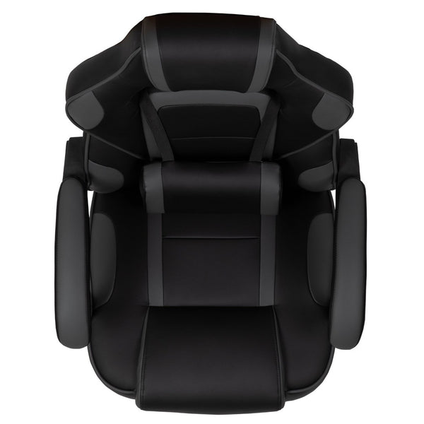 English Elm X40 Gaming Chair - Ergonomic Comfort with Reclining Design, Massaging Lumbar Support & Footrest Black with Gray Trim CH-00288-BK-GG