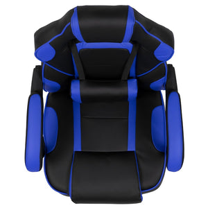 English Elm X40 Gaming Chair - Ergonomic Comfort with Reclining Design, Massaging Lumbar Support & Footrest Black with Blue Trim CH-00288-BL-GG