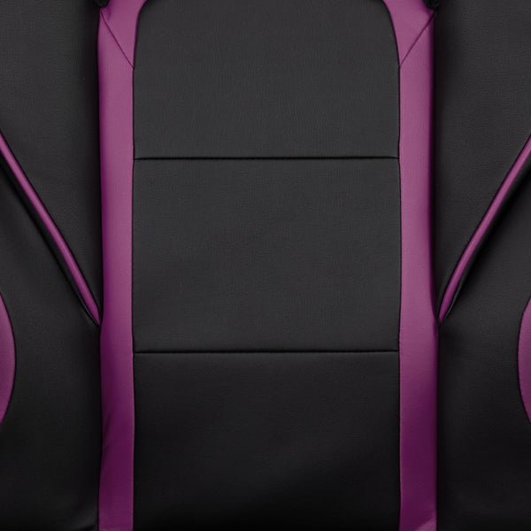 English Elm X40 Gaming Chair - Ergonomic Comfort with Reclining Design, Massaging Lumbar Support & Footrest Black with Purple Trim CH-00288-PR-GG