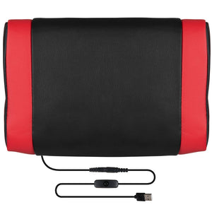 English Elm X40 Gaming Chair - Ergonomic Comfort with Reclining Design, Massaging Lumbar Support & Footrest Black with Red Trim CH-00288-RED-GG