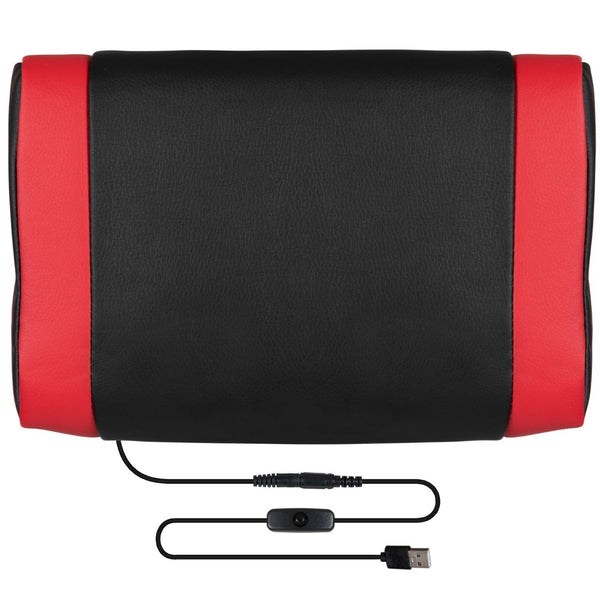 English Elm X40 Gaming Chair - Ergonomic Comfort with Reclining Design, Massaging Lumbar Support & Footrest Black with Red Trim CH-00288-RED-GG