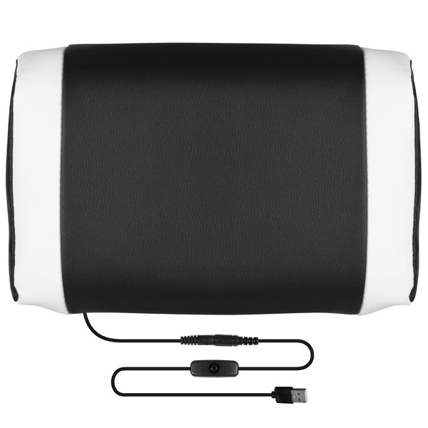 English Elm X40 Gaming Chair - Ergonomic Comfort with Reclining Design, Massaging Lumbar Support & Footrest Black with White Trim CH-00288-WH-GG