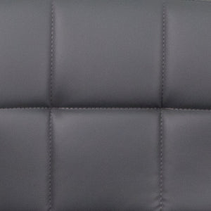 English Elm Genna Contemporary Quilted Vinyl Adjustable Barstool with Chrome Base for Modern Spaces and Comfort Gray CH-102029-GY-GG