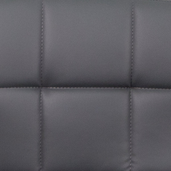 English Elm Genna Contemporary Quilted Vinyl Adjustable Barstool with Chrome Base for Modern Spaces and Comfort Gray CH-102029-GY-GG