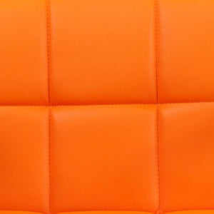 English Elm Genna Contemporary Quilted Vinyl Adjustable Barstool with Chrome Base for Modern Spaces and Comfort Orange CH-102029-ORG-GG