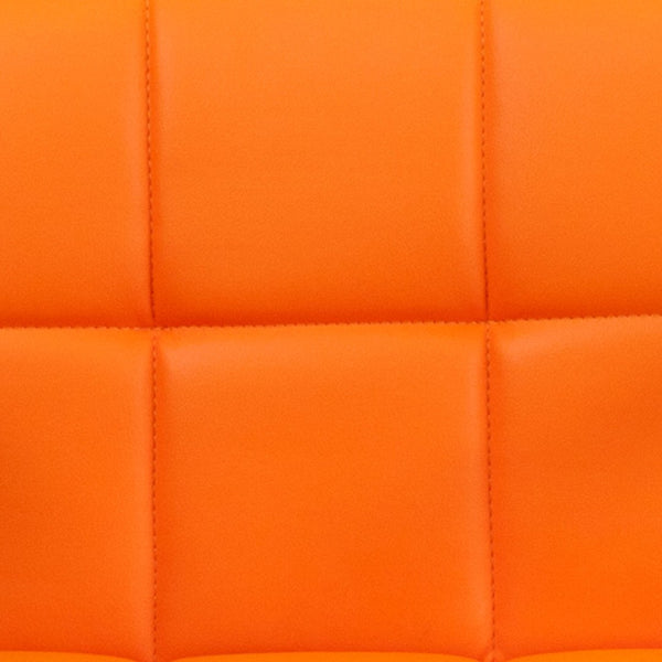 English Elm Genna Contemporary Quilted Vinyl Adjustable Barstool with Chrome Base for Modern Spaces and Comfort Orange CH-102029-ORG-GG