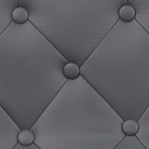 English Elm Sammie Contemporary Button Tufted Vinyl Adjustable Barstool with Chrome Base for Modern Spaces Gray CH-112080-GY-GG