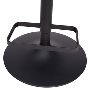 English Elm Erik Contemporary Adjustable Height Barstool with Rounded Mid-Back for Modern Kitchen Spaces Cognac Vinyl/Black Frame CH-122070-BRBK-GG