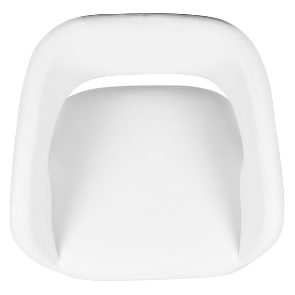 English Elm Erik Contemporary Adjustable Height Barstool with Rounded Mid-Back for Modern Kitchen Spaces White/Gold Frame CH-122070-WH-G-GG