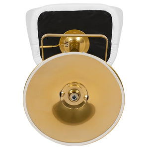 English Elm Erik Contemporary Adjustable Height Barstool with Rounded Mid-Back for Modern Kitchen Spaces White/Gold Frame CH-122070-WH-G-GG