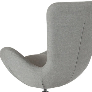 English Elm Egg Series Contemporary High-Back Reception Chair with Swivel Seat and Lumbar Support for Comfort Light Gray Fabric CH-162430-LTGY-FAB-GG
