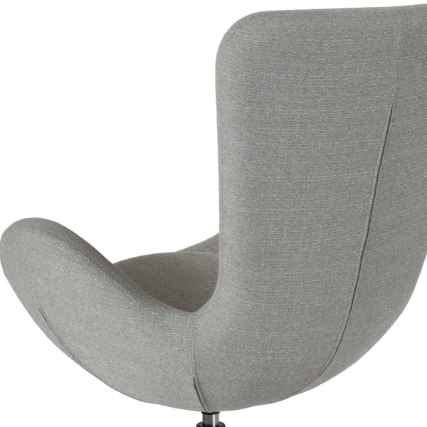 English Elm Egg Series Contemporary High-Back Reception Chair with Swivel Seat and Lumbar Support for Comfort Light Gray Fabric CH-162430-LTGY-FAB-GG