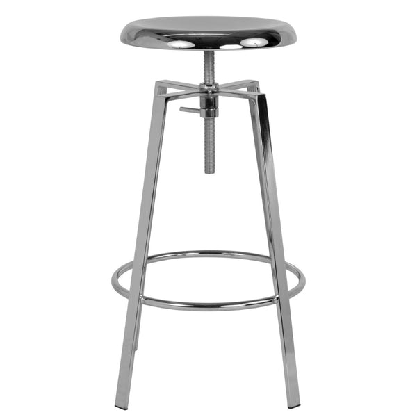 English Elm Toledo Industrial Style Barstool with Adjustable Height & 360° Swivel for Modern Home Bars Chrome CH-181070-26S-CHR-GG