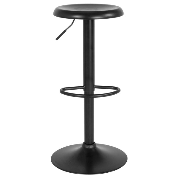 English Elm Madrid Series Adjustable Height Retro Barstool with Swivel Seat and Stable Base for Stylish Comfort Black CH-181220-BK-GG