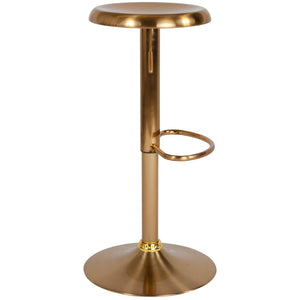 English Elm Madrid Series Adjustable Height Retro Barstool with Swivel Seat and Stable Base for Stylish Comfort Gold CH-181220-GD-GG