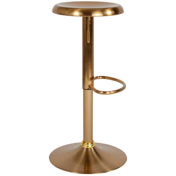 English Elm Madrid Series Adjustable Height Retro Barstool with Swivel Seat and Stable Base for Stylish Comfort Gold CH-181220-GD-GG