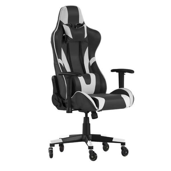 English Elm X20 Gaming Chair - Ergonomic Racing-Style Office Chair with Reclining Back and Smooth Roller Wheels Black CH-187230-1-BK-RLB-GG