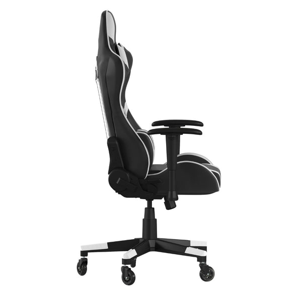 English Elm X20 Gaming Chair - Ergonomic Racing-Style Office Chair with Reclining Back and Smooth Roller Wheels Black CH-187230-1-BK-RLB-GG