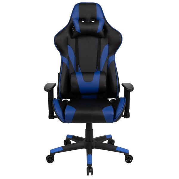English Elm X20 Gaming Chair - Ergonomic High-Back Office Seat with Fully Reclining Back for Ultimate Comfort Blue CH-187230-1-BL-GG