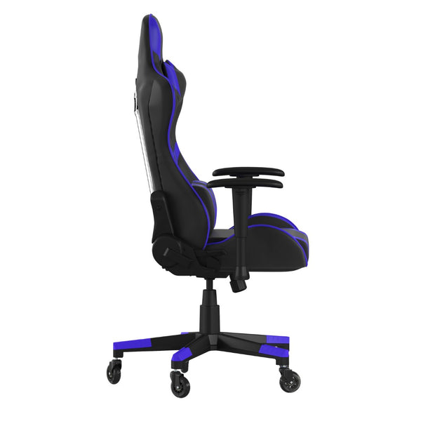 English Elm X20 Gaming Chair - Ergonomic Racing-Style Office Chair with Reclining Back and Smooth Roller Wheels Blue CH-187230-1-BL-RLB-GG