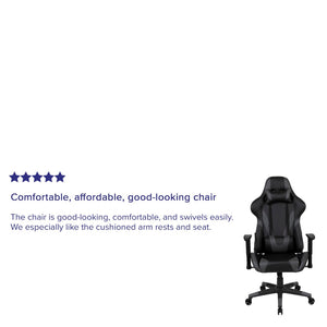 English Elm X20 Gaming Chair - Ergonomic High-Back Office Seat with Fully Reclining Back for Ultimate Comfort Gray CH-187230-1-GY-GG