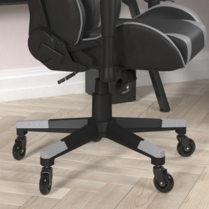 English Elm X20 Gaming Chair - Ergonomic Racing-Style Office Chair with Reclining Back and Smooth Roller Wheels Gray CH-187230-1-GY-RLB-GG