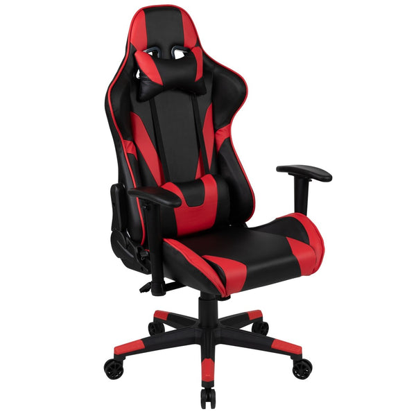 English Elm X20 Gaming Chair - Ergonomic High-Back Office Seat with Fully Reclining Back for Ultimate Comfort Red CH-187230-1-Red-GG
