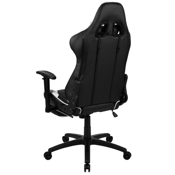 English Elm X30 Gaming Chair Ergonomic Office Chair with Fully Reclining Back, Slide-Out Footrest & Comfort Support Black CH-187230-BK-GG