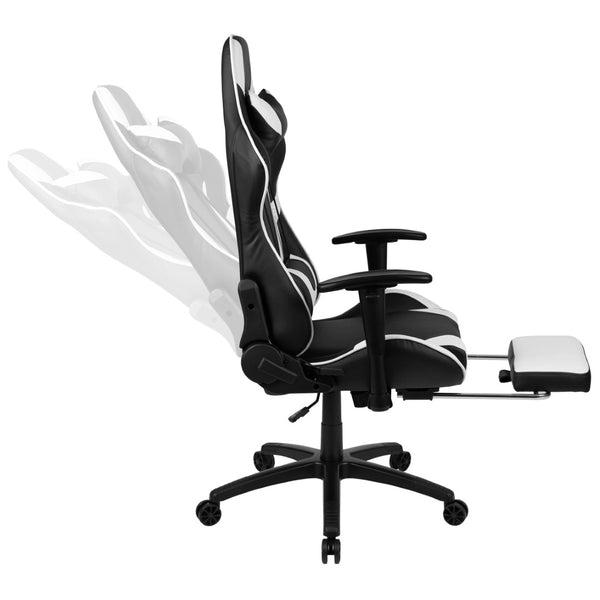 English Elm X30 Gaming Chair Ergonomic Office Chair with Fully Reclining Back, Slide-Out Footrest & Comfort Support Black CH-187230-BK-GG