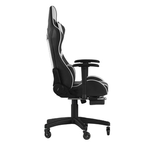 English Elm X30 Gaming Chair – Ergonomic Racing-Style Design with Reclining Back, Footrest & Smooth Roller Wheels Black CH-187230-BK-RLB-GG