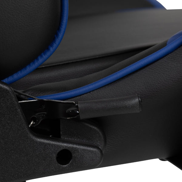 English Elm X30 Gaming Chair Ergonomic Office Chair with Fully Reclining Back, Slide-Out Footrest & Comfort Support Blue CH-187230-BL-GG