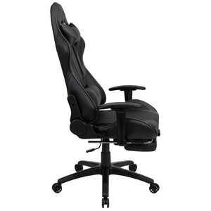 English Elm X30 Gaming Chair Ergonomic Office Chair with Fully Reclining Back, Slide-Out Footrest & Comfort Support Gray CH-187230-GY-GG