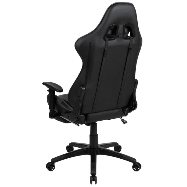 English Elm X30 Gaming Chair Ergonomic Office Chair with Fully Reclining Back, Slide-Out Footrest & Comfort Support Gray CH-187230-GY-GG