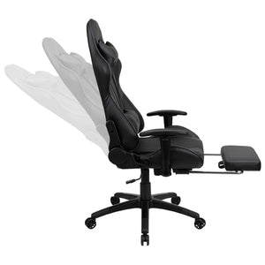 English Elm X30 Gaming Chair Ergonomic Office Chair with Fully Reclining Back, Slide-Out Footrest & Comfort Support Gray CH-187230-GY-GG