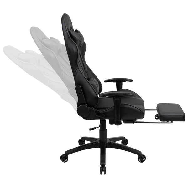 English Elm X30 Gaming Chair Ergonomic Office Chair with Fully Reclining Back, Slide-Out Footrest & Comfort Support Gray CH-187230-GY-GG